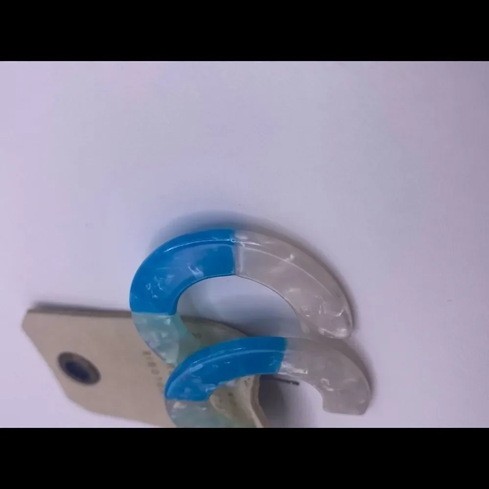 Anthropologie Blue Resin Hoops